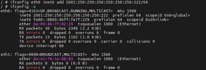 添加ipv6地址